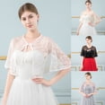 thumbnail image 3 of Wedding Bridal Shawl Wrap Capelet Floral Lace Jacket Bolero Tulle Cape Shrug, 3 of 19