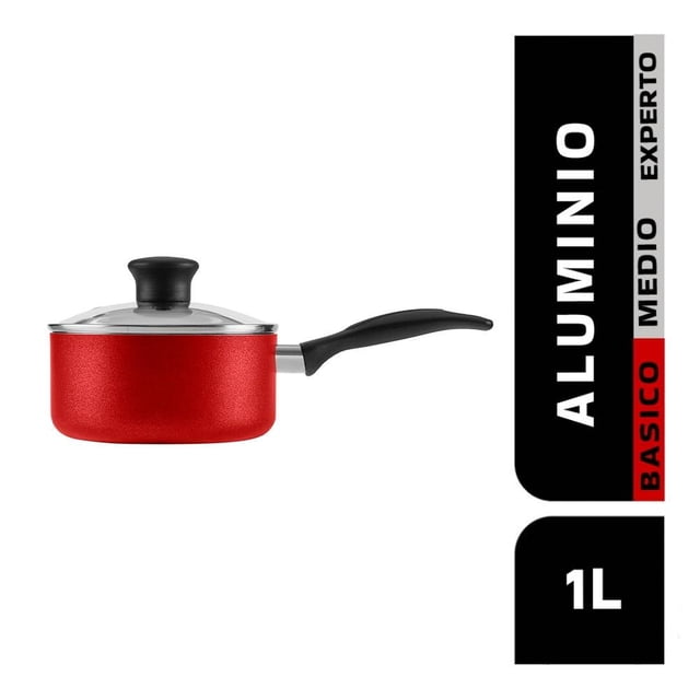Cazo con Tapa T-fal Simply 16 cm Antiadherente Rojo