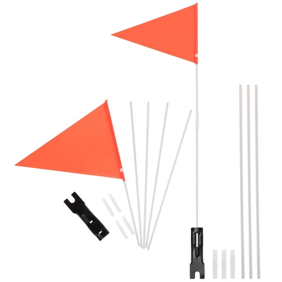 NIYANGLE 2 Sets Orange Bike Flags for Outdoor Activities with Metal 11.8x0.2in