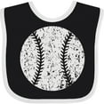 thumbnail image 3 of Inktastic Distressed Baseball in White Boys or Girls Baby Bib, 3 of 4