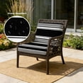 thumbnail image 2 of Outdoor Patio Cushion Covers 4 Pack Black Striped Patio Chair Cushion Covers with Ties and Zipper Classic Farmhouse Stripes Waterproof Outdoor Seat Cushion Covers for Patio Furniture 24"x24", 2 of 9
