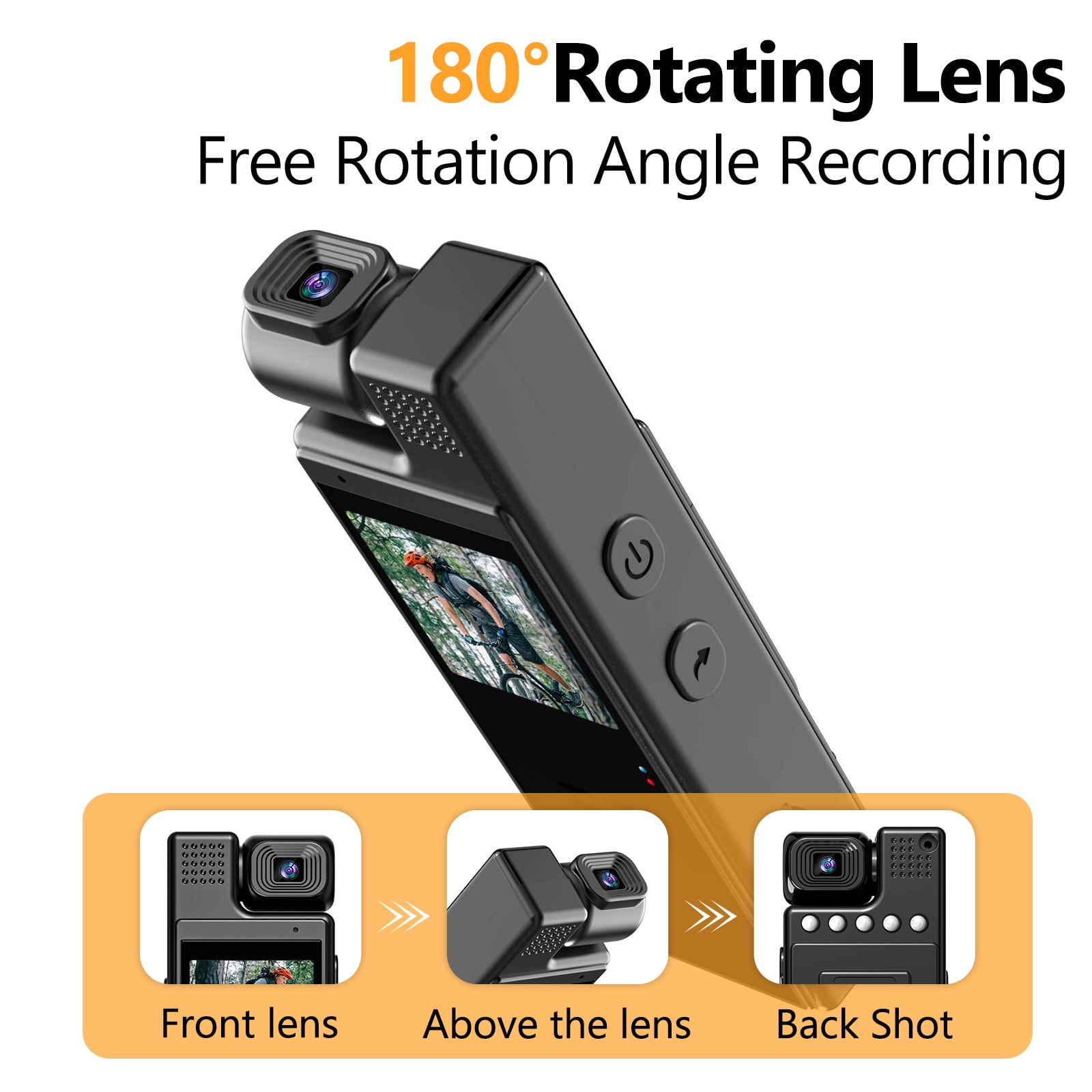 Mini Body Camera with Video Recording, Portable Body Worm Cam with Motion Detection Portable Video Recorder for Office, Travel, Cycling, Hiking