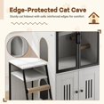 thumbnail image 5 of 2-Tier Cat Litter Box Furniture - Enclosed Hidden Litter Box Cabinet with Doors, Storage Shelf & Step Ladder - Discrepet Cat Toilet Furniture for Home Decor, Large Size for Multiple Cats, 5 of 8