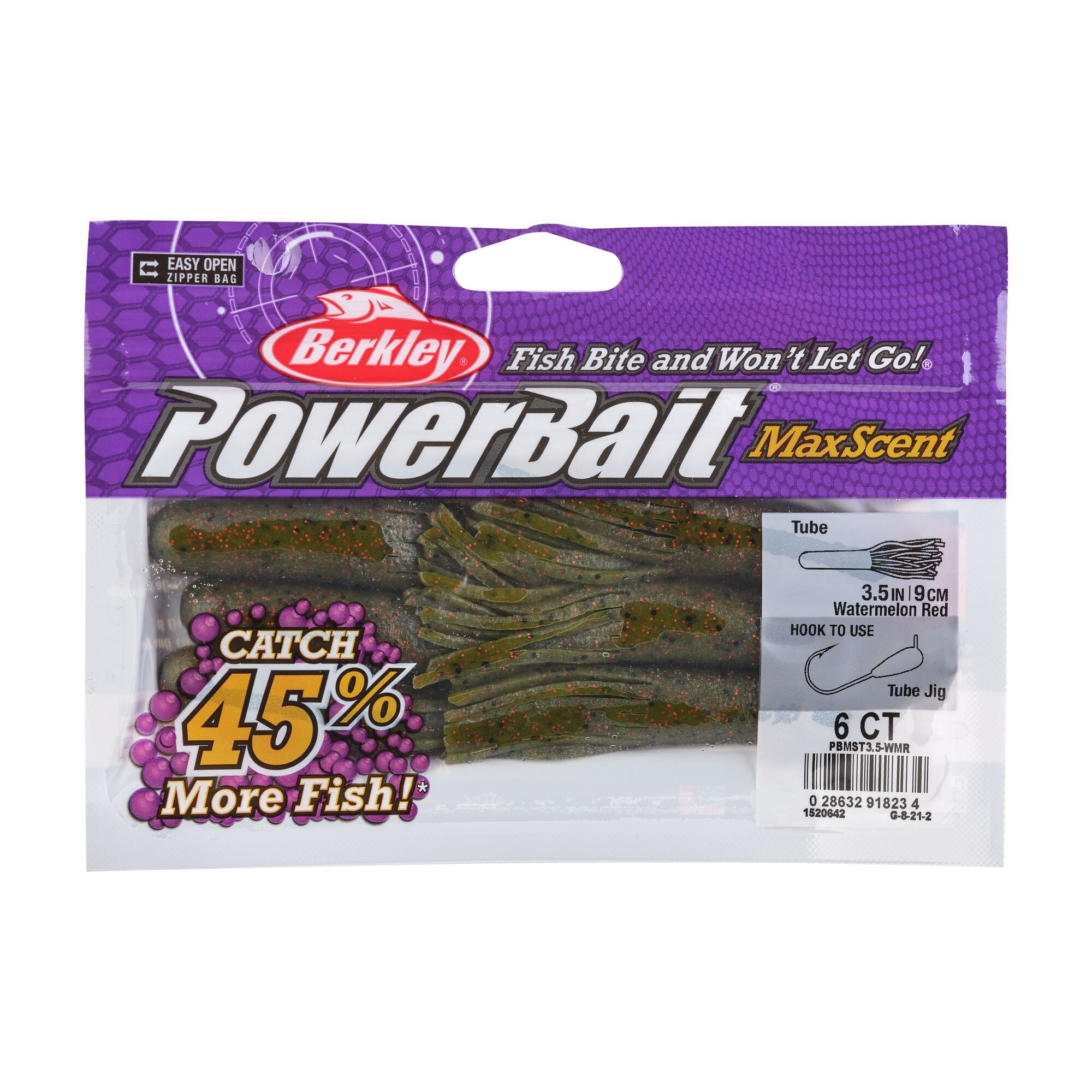 Berkley PowerBait® MaxScent Tube Fishing Soft Bait 3 1/2in | 9cm Watermelon Red
