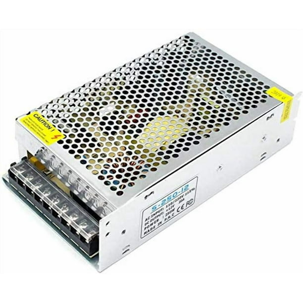 Fuente de alimentación conmutada universal regulada de CC, convertidor de CA 110/220 V a controlador LED de CC 12 V, transformador, adaptador para tiras de LED, impresora 3D, radio y proyectos in