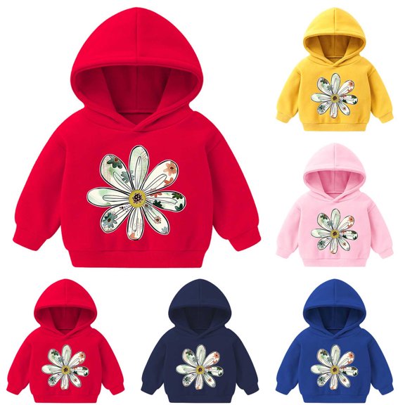 Asxite Toddler Tops Long Sleeve Print Hoodie Casual Loose Fall Winter 2-7 Y