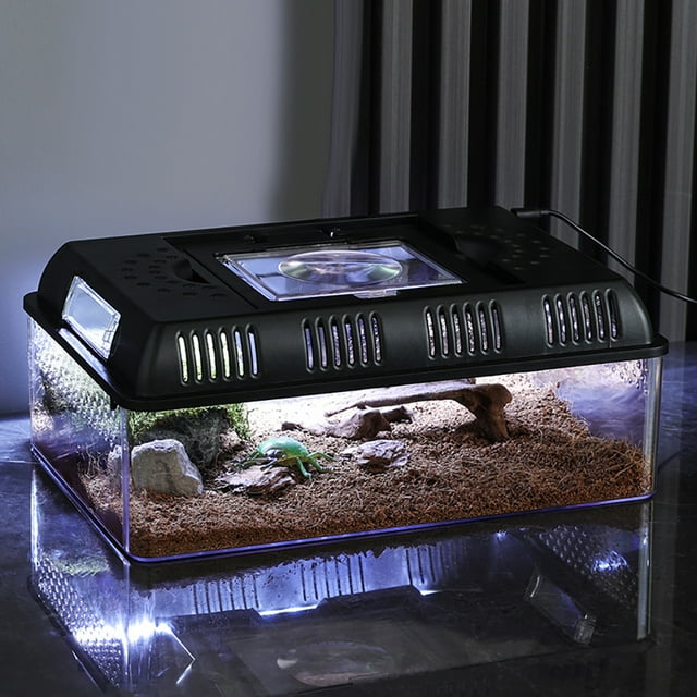 EastVita Habitat Ventilated Enclosure & Breeder Box, Turtle Breeding Box Case Feeding Hatching Container Reptile Tank Terrarium For Live Feeder Insects, Reptiles, Amphibians
