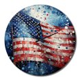 thumbnail image 2 of Designart "American Flag Display II" American Oversized Wall Clock, 2 of 6