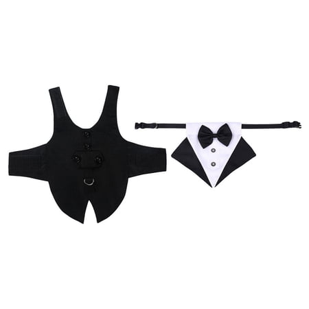 FOMIYES 1Set Black Formal Dog Suit with Bandana Adjustable and Stylish Pet Costume for Weddings