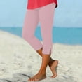 thumbnail image 5 of Capri Leggings for Women 2026 Summer Elastic High Waist Side Split Hem Casual Workout Cropped Yoga Pants, 5 of 9