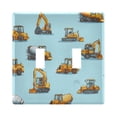 thumbnail image 2 of Dailycode Light Switch Plate Covers 3 Gang Wall Plate Plastics Outlet Covers for Kitchen Home Office Decor Yellow Excavators, 2 of 8