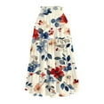 thumbnail image 4 of Women’s High Waist Tiered A Line Midi Skirt with Elastic Waistband and Floral Print Suitable for Daily Wear and Outings Multicolor S, 4 of 5