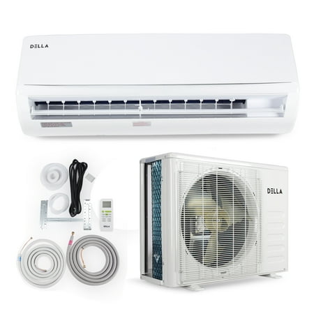 DELLA 24,000 BTU Mini-Split AHRI Certificate Air Conditioner Heat Pump System w/ 16' Installation Kit, 230V - 18