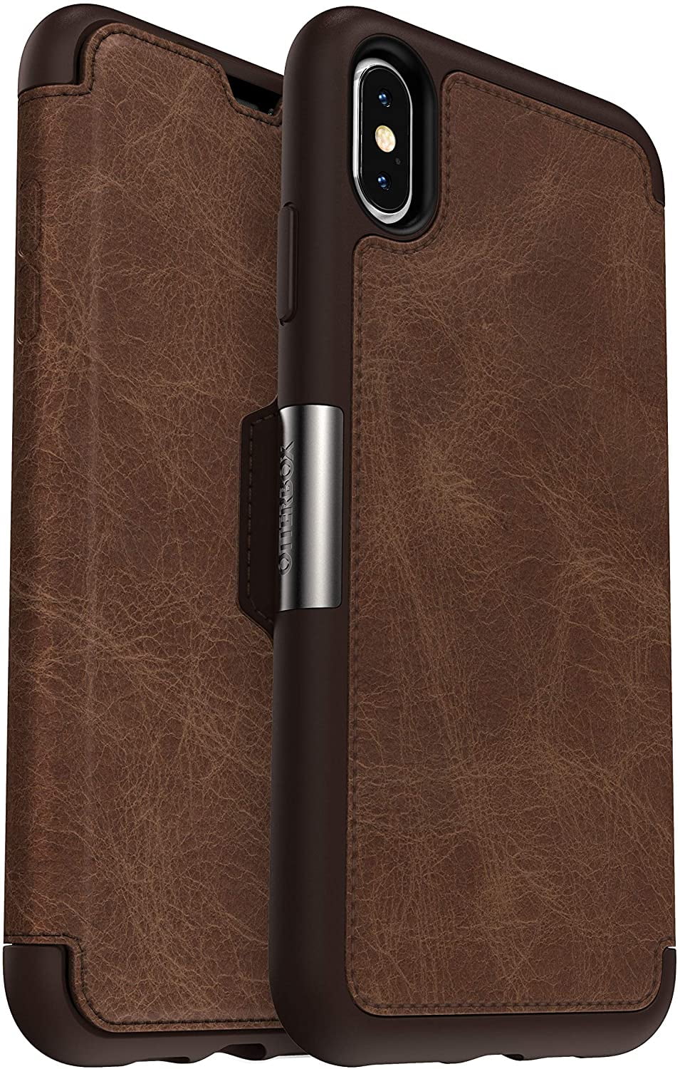 OtterBox Strada Series Leather Folio Case for iPhone XS Max, Espresso