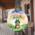 thumbnail image 3 of Happy St. Patrick’s Day Miniature American Shepherd with Green Hat Shamrocks Rainbow Round Wood Sign MAS Dog Lover Gifts Hanging Wall Home Decor - 03007, 3 of 5