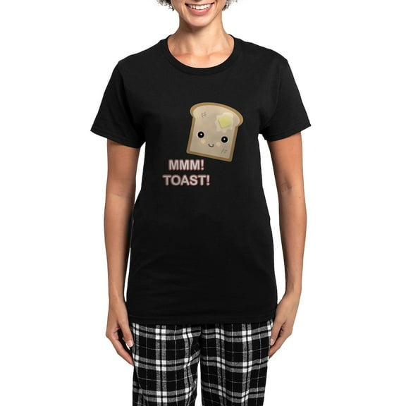 CafePress - MMM! Toast Women's Dark Pajamas - Women's Short Sleeve Print T-Shirt and Pants Dark Cotton Pajama Set