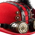 thumbnail image 4 of Jiibva Unisex Steampunk Top Hat Victorian Round With Goggles Gear Chain And Rose Flower Gothic Headpiece For Halloween, 4 of 7