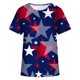 thumbnail image 4 of Fiudx Ofertas Flash Del Día Moda Mujer Casual Cuello Redondo Impresión Blusa Manga Corta Camiseta Verano Tops, 4 of 4