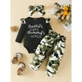 thumbnail image 3 of Bellafa Newborn Infant Girl Clothes Rib Knit Romper Camo Print Pants Headband Baby Outfits for Girls 0 3 6 12 18 Months, 3 of 7