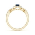 thumbnail image 2 of ANGARA Natural Oval Blue Sapphire Crossover Ring with Diamond Halo in 14K Yellow Gold for Women (Size-7x5mm) | September Birthstone, Anniversary, Jewelry Gift for Women | Natural Blue Sapphire Ring, 2 of 10