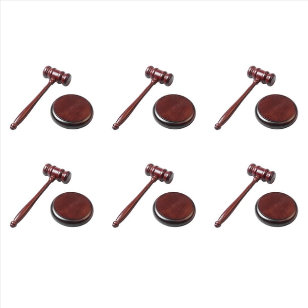 6X Martillo de Abogado, Martillo de Juez, Multiherramienta de Madera, Martillo Pequeño, Regalo de Cumpleaños, Base de Juguete de Navidad