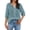 Blue, variant on dgysar Womens Linen Button Blouse, 3/4 Sleeve V-Neck Casual Solid Color Lightweight Breathable Shirt Tops, Textured Natural Fabric Relaxed Fit Summer Apparel Mint Green M