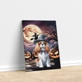 thumbnail image 3 of Spooky Halloween Night Witch Cavalier King Charles Spaniel Glowing Pumpkins Vertical Matte Canvas Poster Dog Lover Gifts Wall Art Home Decor - 12015, 3 of 5