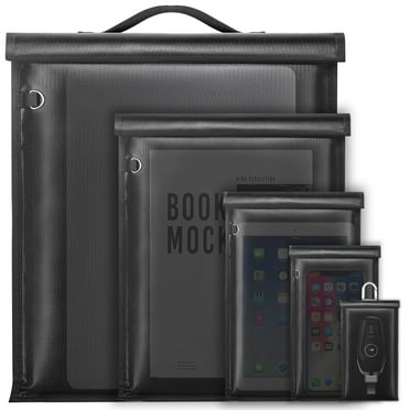 5 Pack Fireproof Waterproof Faraday Signal Shielding Bags Portable EMP Protective Bags for Phones Laptops Keys and More