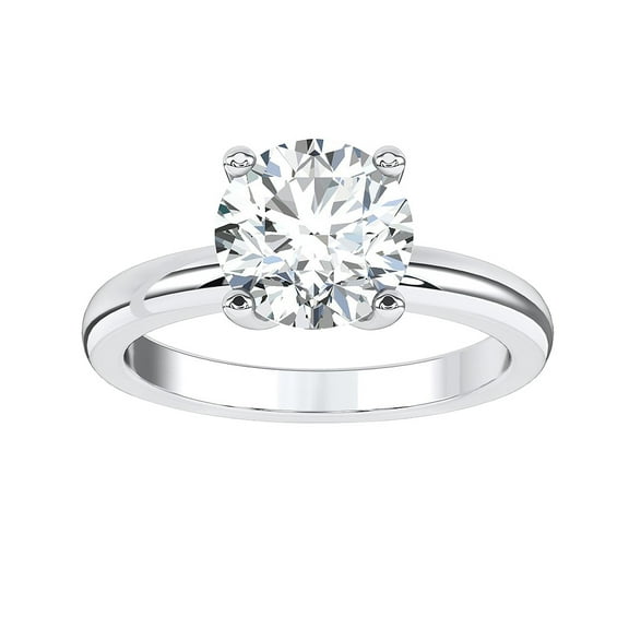 ARAIYA FINE JEWELRY 14K White Gold Lab Grown Diamond Solitaire Engagement Ring (1/2 cttw, E-F Color, VS1 Clarity) Size 6
