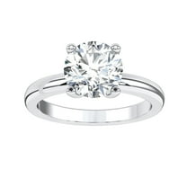 ARAIYA FINE JEWELRY 14K White Gold Lab Grown Diamond Solitaire Engagement Ring (1/2 cttw, E-F Color, VS1 Clarity) Size 7