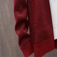thumbnail image 5 of Luwomo Mens Jackets Mens Full Zip Color-Block Stripe Long Sleeve Cable Knitted Cardigan Sweater Coat with Pockets Regular Blouses Wine,2XL, 5 of 9