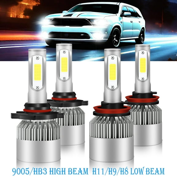 For Dodge Durango 2011 2012 2013 Led Headlight Bulbs 9005 H11 High&Low Beam 4pcs