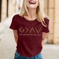 thumbnail image 2 of TSADFHJI Hauts Pailletés Femmes Dieu Est Plus Grand Que les Hauts et les Bas T-Shirt Femmes Chandail Manches Courtes Top Graphique L Rouge, 2 of 4