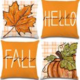 thumbnail image 1 of SLYNSHome 4 Pcs Housses de Coussin Décorations d'Automne, Taie de Coussin Décorative Ferme Citrouille Feuille d'Érable pour l'Action de Grâce Récolte d'Automne pour Sofa Canapé, 1 of 5