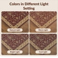thumbnail image 7 of Design&I 8'x10' Washable Area Rug Snag-Free Gold Rich Burgundy Floral Elegance Design Intricate Golden with Ornate Border for Dining Room, Large Office, Lounge, 7 of 7