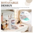 thumbnail image 3 of Hair Accessories Organizer with Hair Brush Holder, 3-Layer Rotatable Clear Storage Box for Makeup Brushes, Jewelry, Hair Clips, Earrings, Necklaces, Bracelets(White), 3 of 7