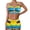 Yellow, variant on Qingpeng Two Piece Bikini Swimsuit Set for Women Striped Swimsuit Color Block High Waist Boyshorts Bathing Suit