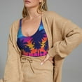 thumbnail image 4 of Fotbe Beach with Palm Trees Pattern Womens' Sports Bra Longline Wirefree Padded with Medium Support Sports Moisture-Wicking Workou Vest,Tank Top-XX-Large, 4 of 7