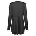 thumbnail image 4 of HAiming Womens Long Sleeve Tunic Tops Trendy V-Neck Button down Shirt Plus Size Casual Pleated Basic Pullover Blouse, 4 of 5
