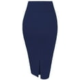 thumbnail image 2 of Hybrid & Company Women Premium Knee-Length Pencil Skirt, Nylon Ponte, Office, Navy 2X, 2 of 8