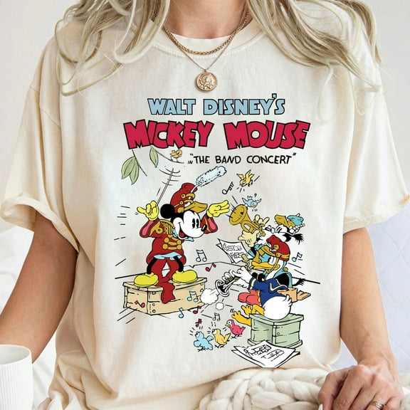 Disney Mickey And Friends The Band Concert Vintage T-Shirt, Retro Walt Disney'S Mickey Mouse Tee, Disneyland Family Group Matching Shirt