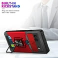 thumbnail image 2 of Design for Google Pixel 7 Phone Case with Screen Protector Card Holder Stand Kickstand Heavy Duty Shockproof Hybrid Rugged Drop Protective Cover for pixel7 google7 Women Girls 6.3 inch Red, 2 of 14
