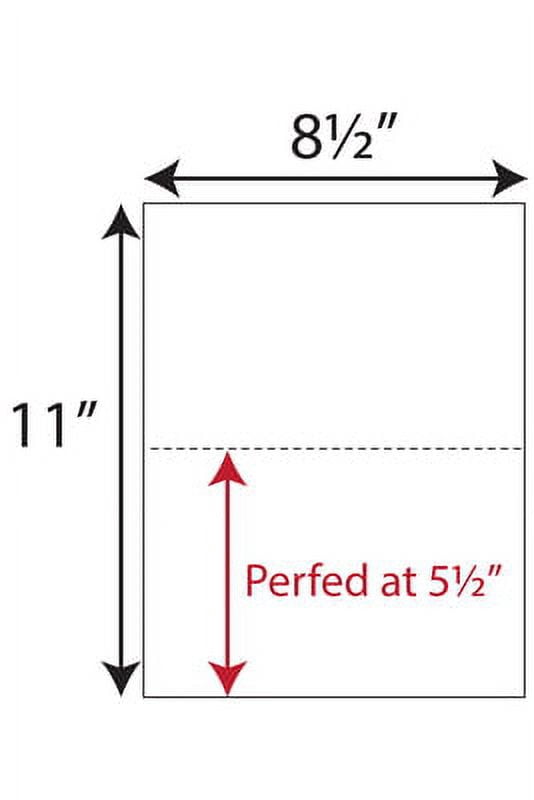 Laser Print Security Paper w Single Perf, Bond White 24lb, 8.5"x 11"-500 Sheets