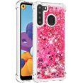 thumbnail image 3 of Compatible with Samsung Galaxy A21 Case Glitter Liquid Cute Clear Phone Case Floating Quicksand Shockproof Protective Bumper Silicone Soft TPU Case for Samsung Galaxy A21 Love Pink YB, 3 of 12
