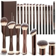 thumbnail image 1 of Brochas de maquillaje MAANGE, 20 unidades, con caja de regalo, color marrón café, 1 of 8