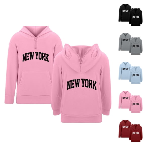 Boys Hoodies & Sweatshirts Letter Print Pullover Zip Up Hoodie With Pockets For Casual School Outdoor Activities