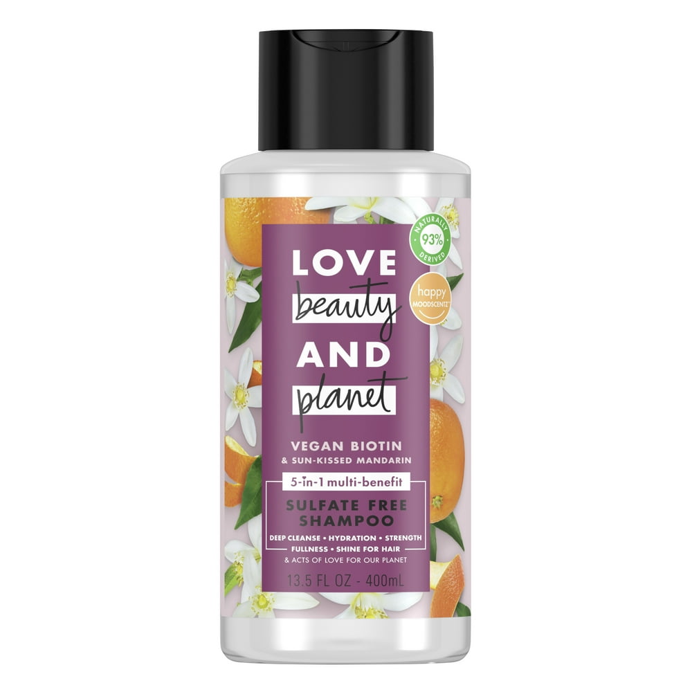 Love Beauty and SulfateFree Shampoo Vegan Biotin & SunKissed Mandarin, 13.5 fl oz