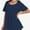 Navy blue, variant on Women's Plus Size Flare Top - Casual Short Sleeve Loose Fit T-Shirt, Swing Style