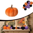 thumbnail image 3 of Small Faux Harvest Velvet Pumpkins, Fabric Pumpkin Decor 1 Pc Artificial Velvet Fall Thanksgiving Table Centerpiece Decor, 2.16 inch, 3 of 4
