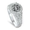 5/8ct Round Halo Diamond Engagement Ring Setting 14K White Gold